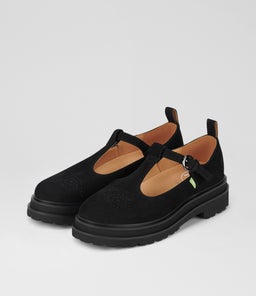 LOAFER T BAR STEP RL BLACK SUEDE