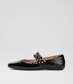 BALLET MARY JANE STUD RL BLACK PATENT LEATHER