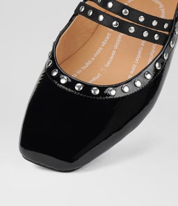 BALLET MARY JANE STUD RL BLACK PATENT LEATHER