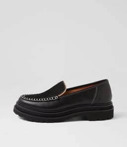 LOAFER STEP MOCCASIAN RL BLACK LEATHER NUBUCK