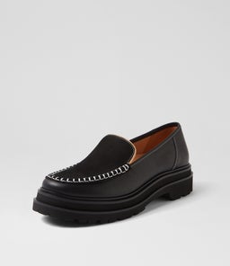 LOAFER STEP MOCCASIAN RL BLACK LEATHER NUBUCK
