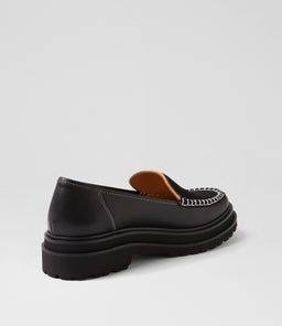 LOAFER STEP MOCCASIAN RL BLACK LEATHER NUBUCK
