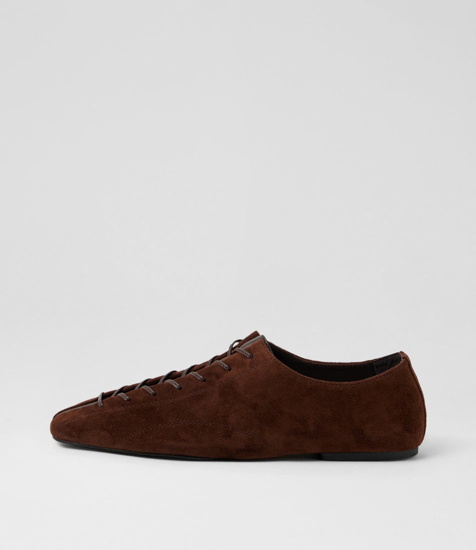 Eva Brown Suede Lace Up Flats Eva Brown Suede Lace Up Flats