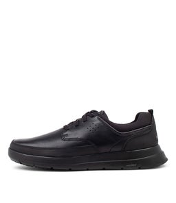TRUFLEX CAYDEN PLAIN TOE RO BLACK LEATHER