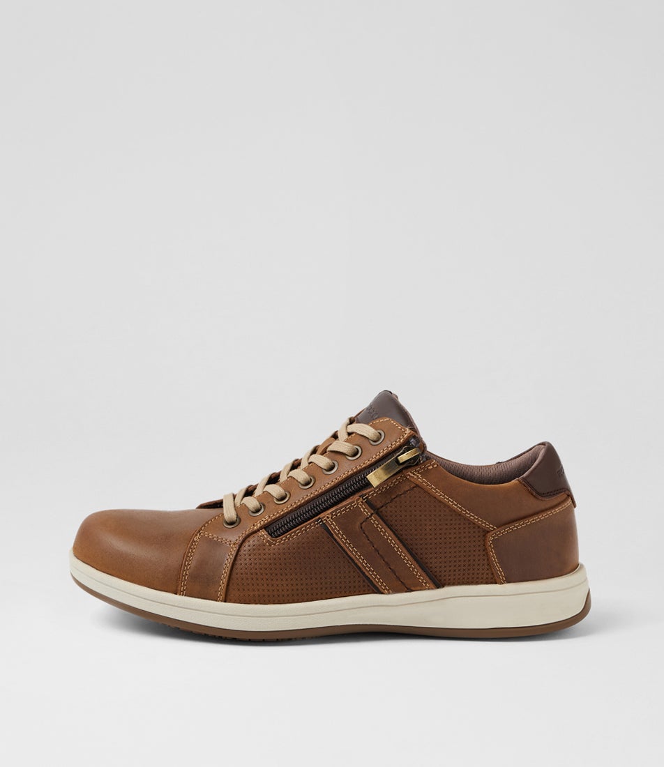 Jeraldo Taupe Crazyhorse Leather Lace Up Flats