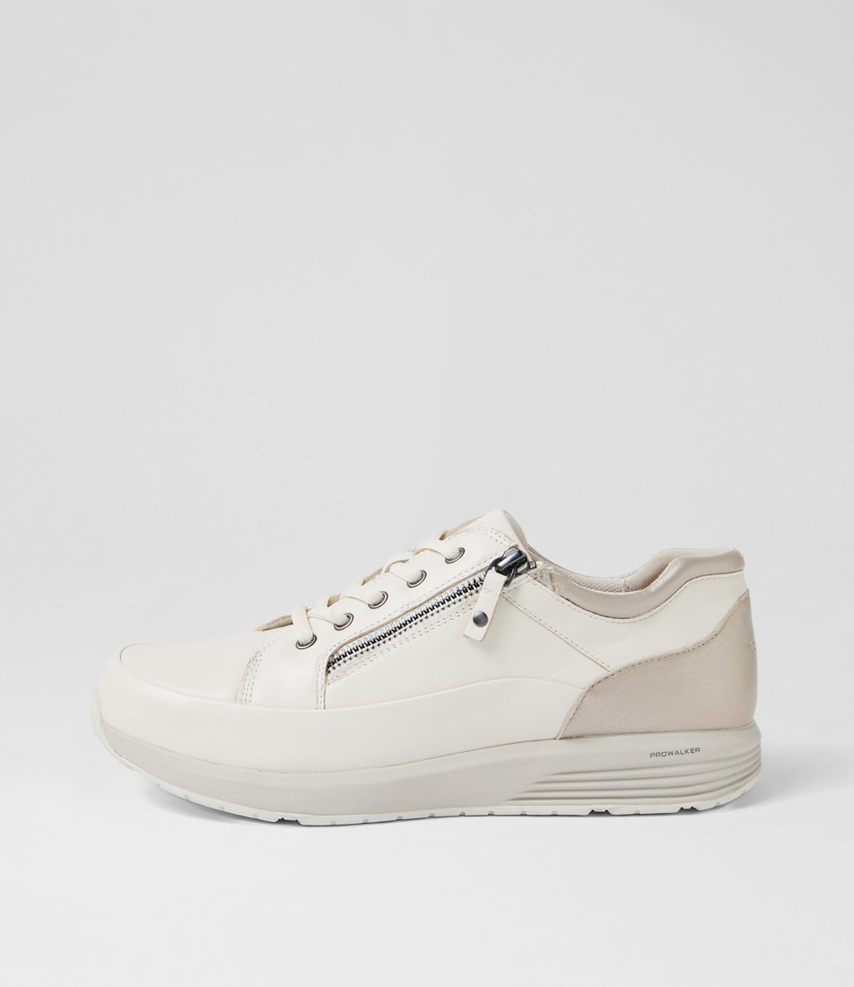 Prostep White Leather Sneakers