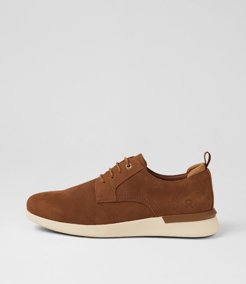 Thorp Tan Nubuck Lace Up Flats