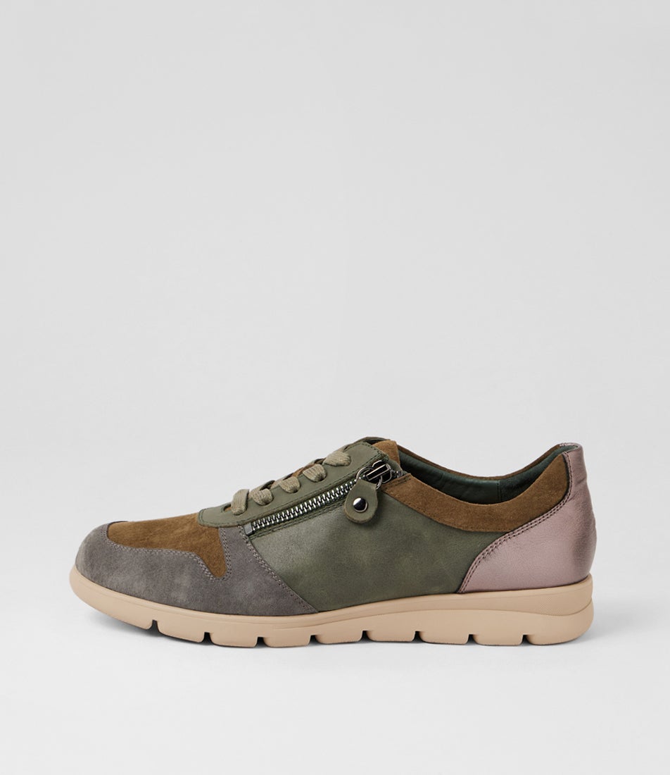 Beaumont Olive Pewter Multi Sneakers Beaumont Olive Pewter Multi Sneakers