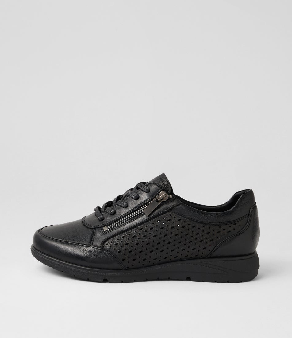 Natalia Black Leather Sneakers