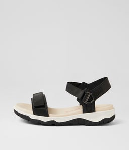 Ramble Black Leather Strappy Sandals Ramble Black Leather Strappy Sandals