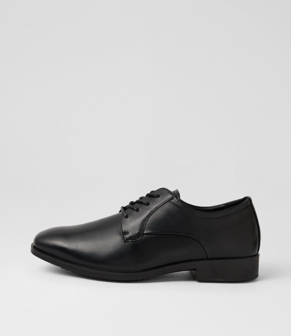 Volwell Ee Wp Black Leather Lace Up Flats Volwell Ee Wp Black Leather Lace Up Flats