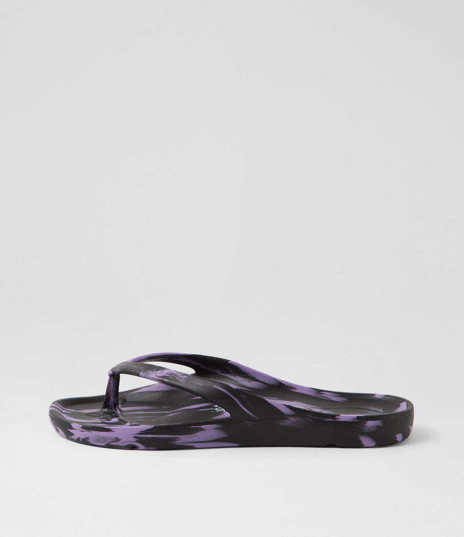 Slappas Black Purple Eva Thongs