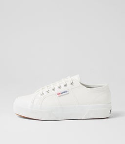 2740 PLATFORM TUMBLED LEA S9 WHITE LEATHER