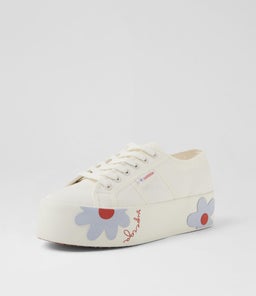 2790 RUBBER DAISY S9 WHITE AZURE RED DAISIES CANVAS