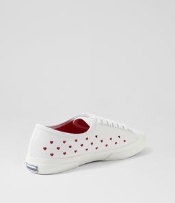 3750 HEART LEGGERA S9 WHITE RED VEGAN LEATHER
