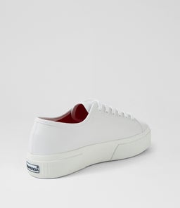 3740 PLATFORM HEART LEGGERA S9 WHITE RED VEGAN LEATHER