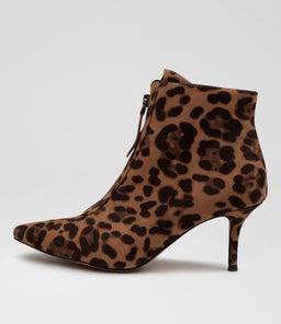 LYNDA DJSD TAN LEOPARD BLACK SUEDE LEATHER