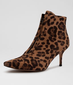LYNDA DJSD TAN LEOPARD BLACK SUEDE LEATHER