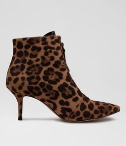 LYNDA DJSD TAN LEOPARD BLACK SUEDE LEATHER