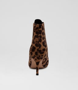 LYNDA DJSD TAN LEOPARD BLACK SUEDE LEATHER