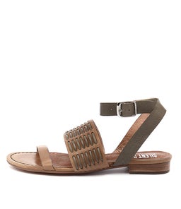 QUANDA TAN OLIVE LEATHER