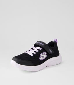 303522L WAVY LITES BF JNR SK BLACK TEXTILE