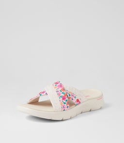 141435 GO WALK F SANDAL B SK NATURAL MULTI TEXTILE