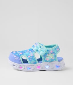 HEART LIGHTS SANDALS TOT SK AQUA PINK MULTI TEXTILE