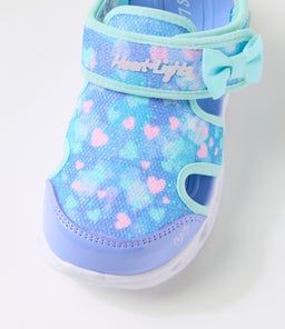 HEART LIGHTS SANDALS TOT SK AQUA PINK MULTI TEXTILE