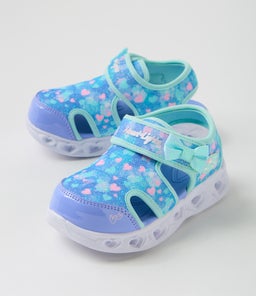 HEART LIGHTS SANDALS TOT SK AQUA PINK MULTI TEXTILE