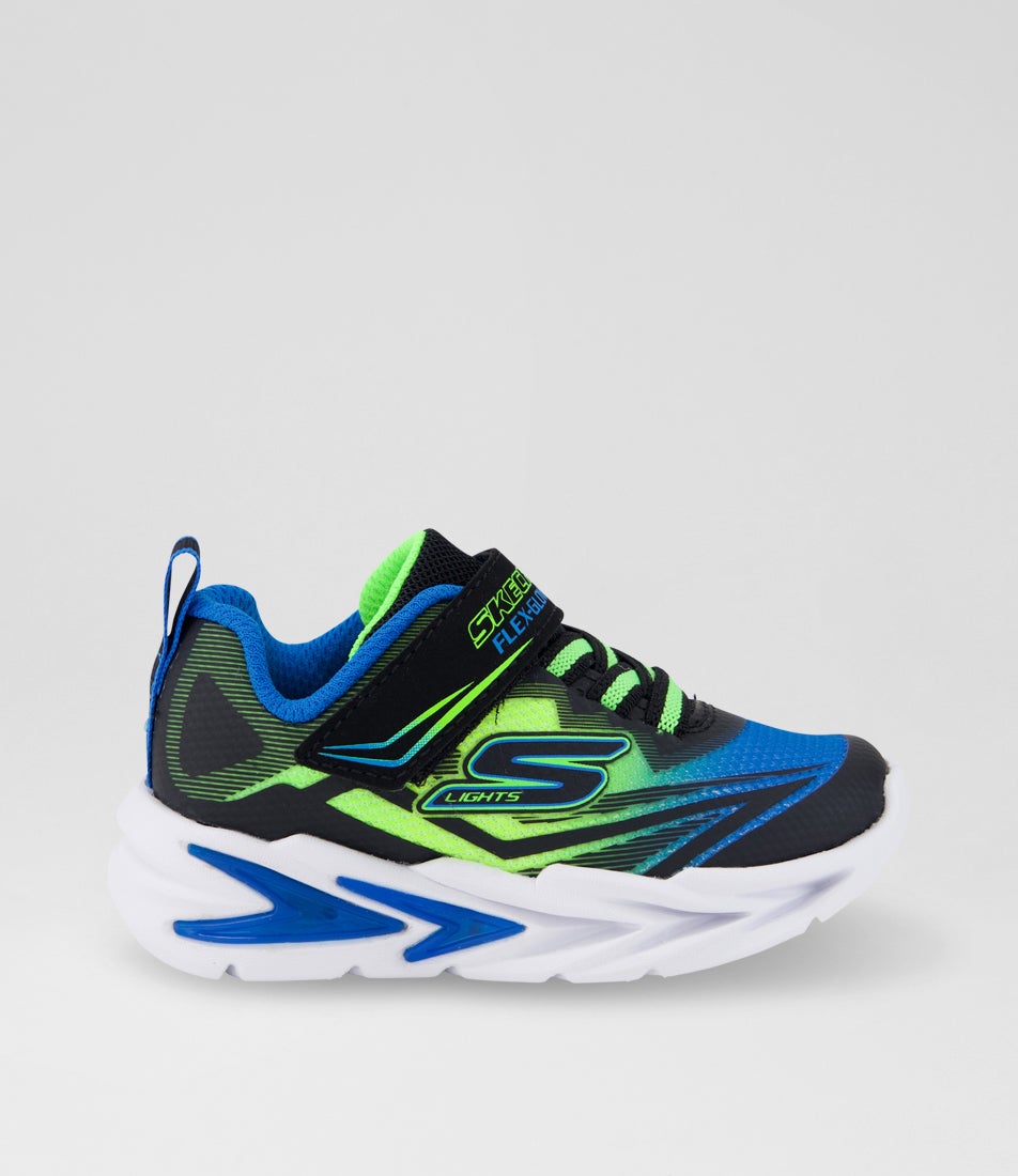 Flex Glow Ultra Toddler Black Lime Mesh Sneakers