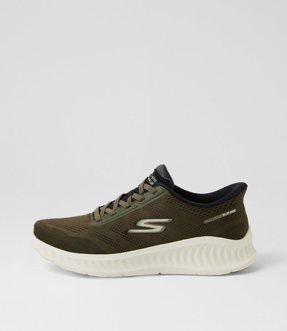 Go Walk Now Lace Olive Fabric Sneakers Go Walk Now Lace Olive Fabric Sneakers