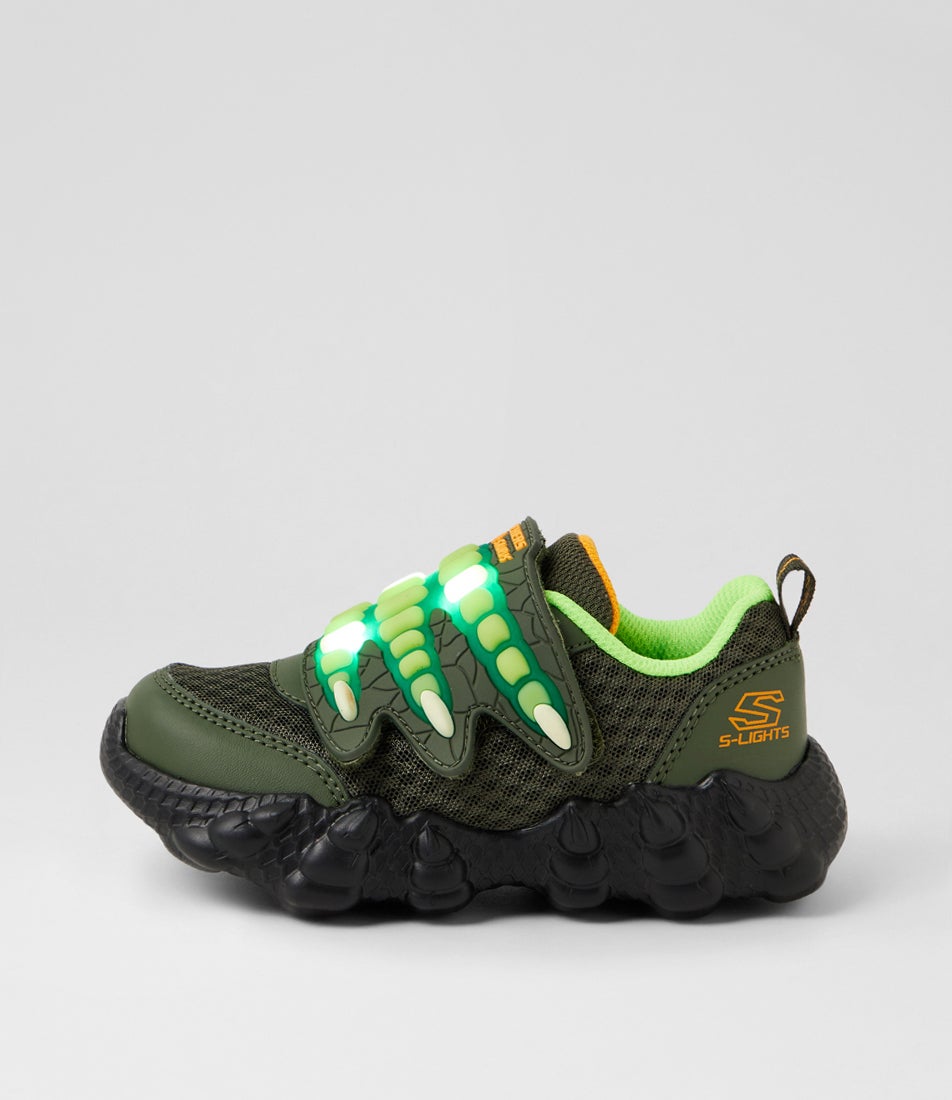 Lil Saurus Claw Bright Toddler Olive Fabric Sneakers