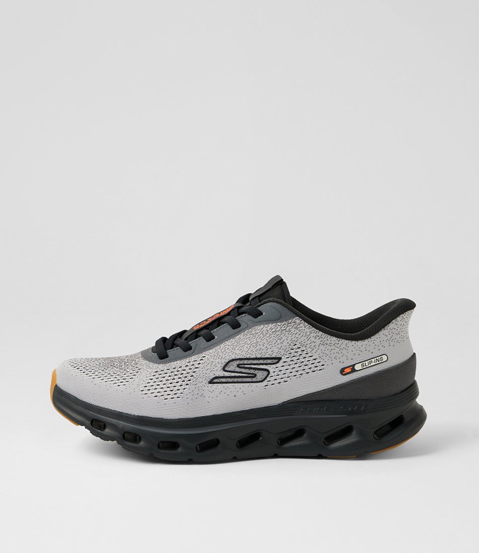 Go Walk Glide Step 2 Maser Grey Black Fabric Sneakers