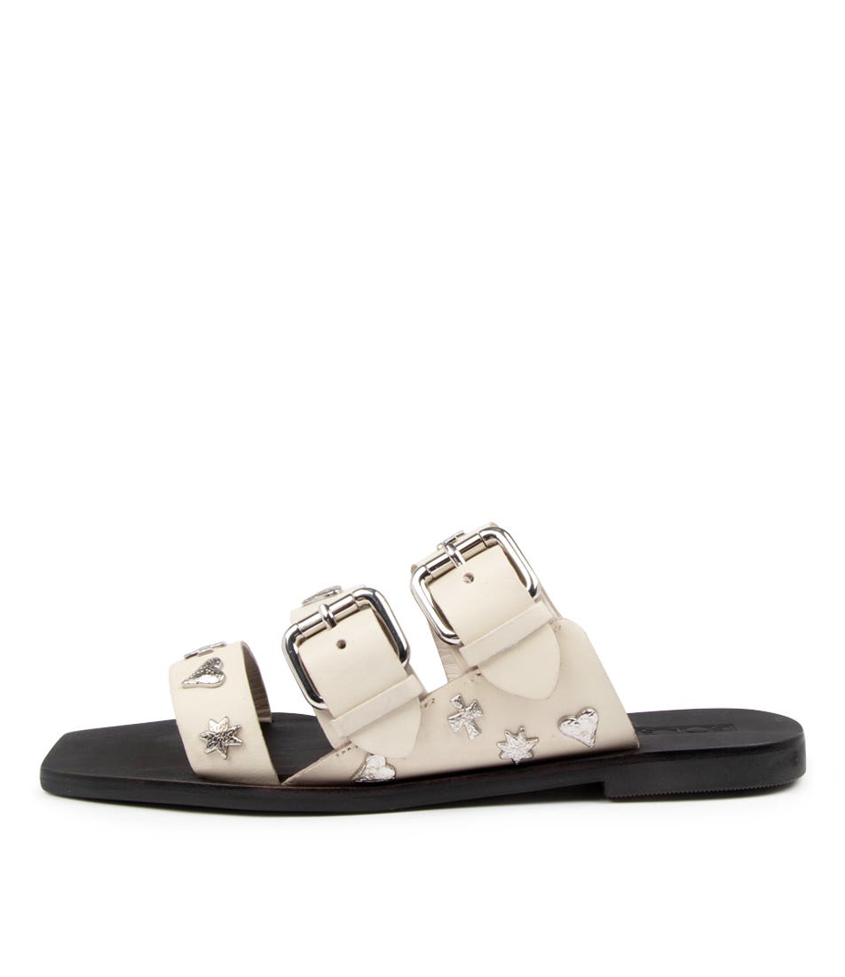 Buy Sol Sana Eastwood Slide White Flat Sandals online with free shipping
