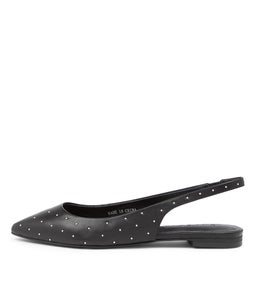 MAZE FLAT SS BLACK STUD LEATHER