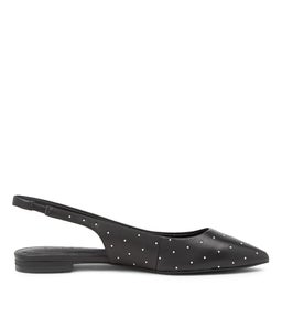 MAZE FLAT SS BLACK STUD LEATHER