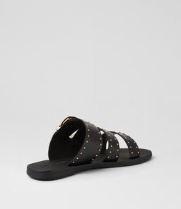 EASTWOOD STUD SLIDE SS BLACK CROC GOLD LEATHER