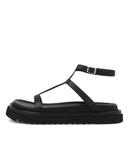 STEFANI FOOTBED SS BLACK LEATHER