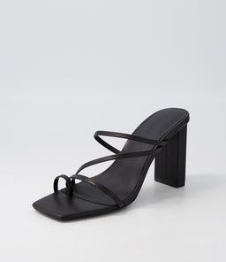 THEO HIGH HEEL SS BLACK LEATHER