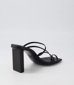 THEO HIGH HEEL SS BLACK LEATHER