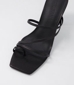 THEO HIGH HEEL SS BLACK LEATHER