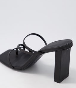 THEO HIGH HEEL SS BLACK LEATHER