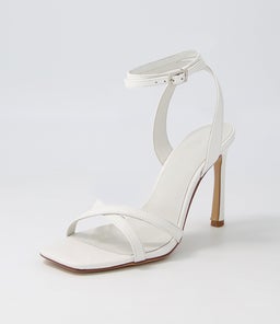 MONACO HEEL SS WHITE LEATHER