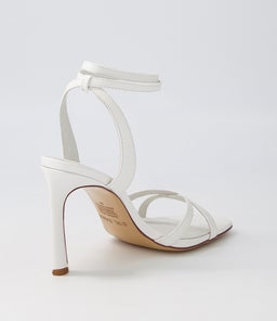 MONACO HEEL SS WHITE LEATHER