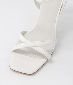 MONACO HEEL SS WHITE LEATHER