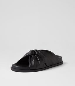 ELISE FOOTBED SS BLACK LEATHER