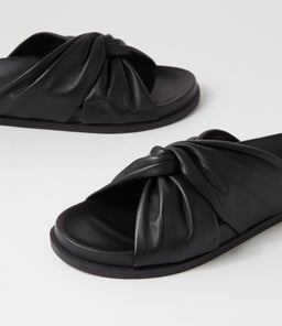 ELISE FOOTBED SS BLACK LEATHER