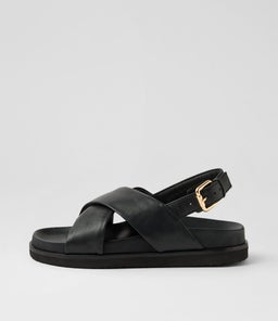 VIVA FOOTBED SS BLACK LEATHER