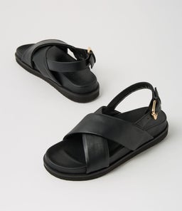 VIVA FOOTBED SS BLACK LEATHER